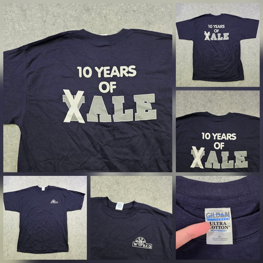 VTG Yale University Book World 10 Years Of Graphic T Shirt Mens XL Navy Blue